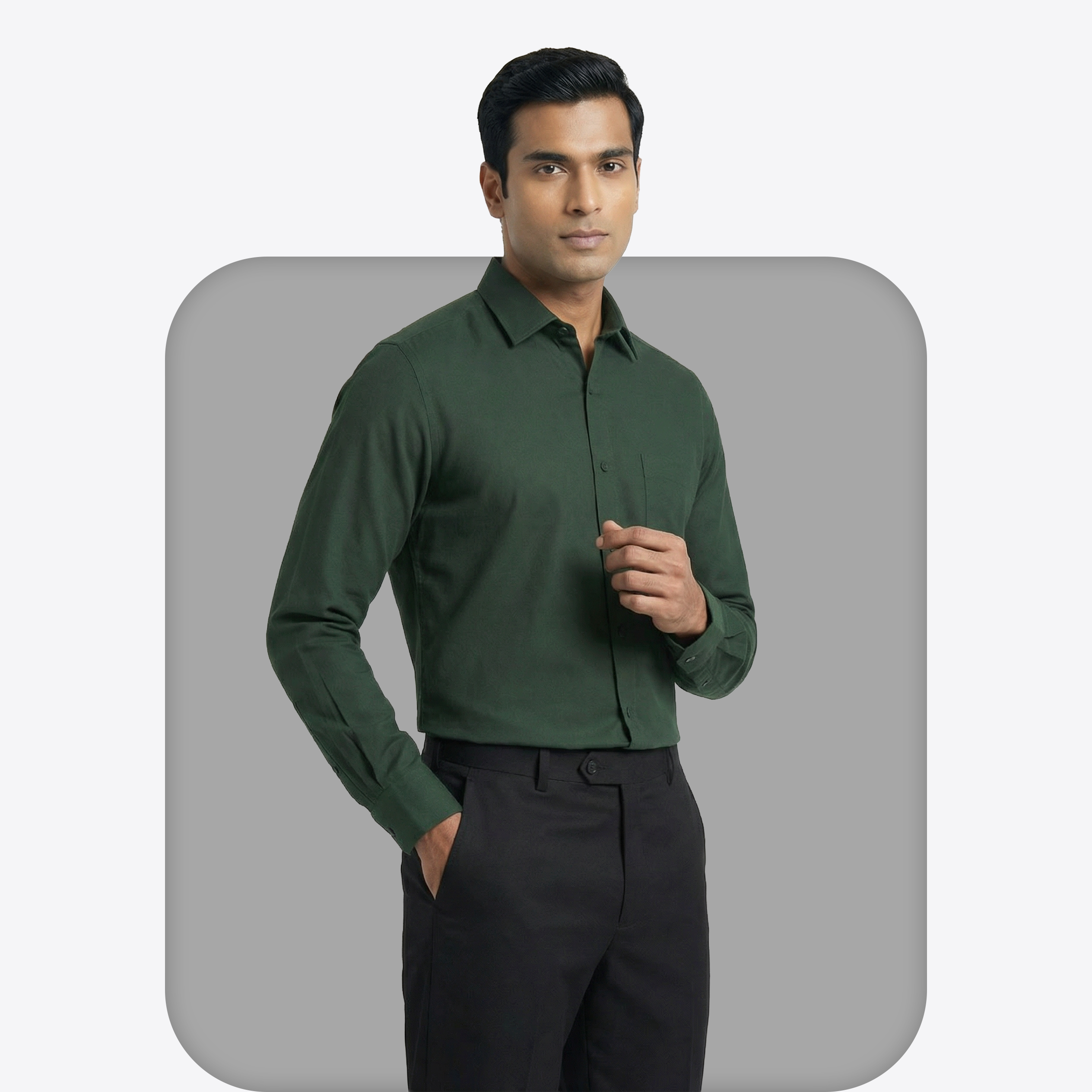 Green Tailored Fit Shirt