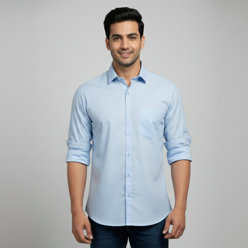 Sky Blue Tailored Fit Formal Shirt