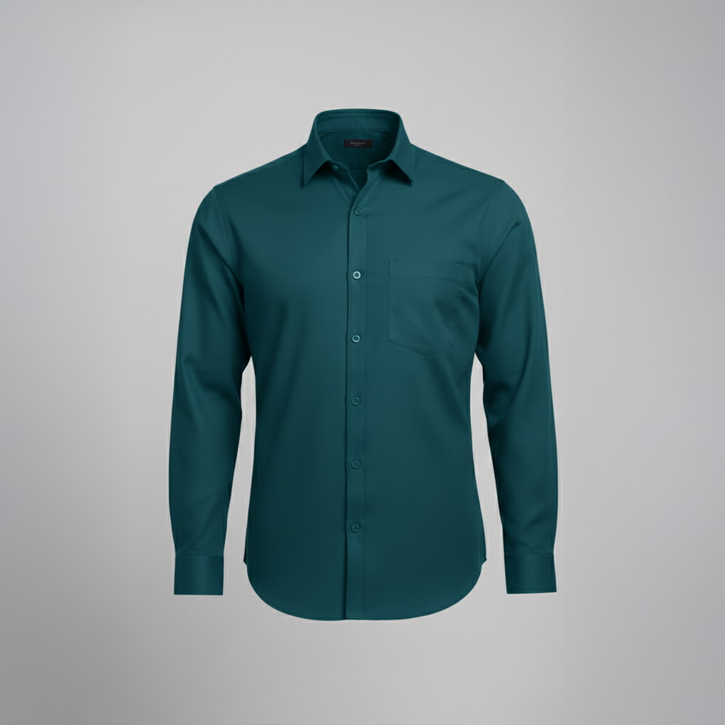 Teal Blue Tailored Fit Formal Shirt