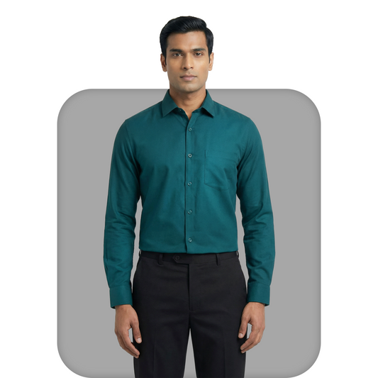 Teal Blue Tailored Fit Formal Shirt