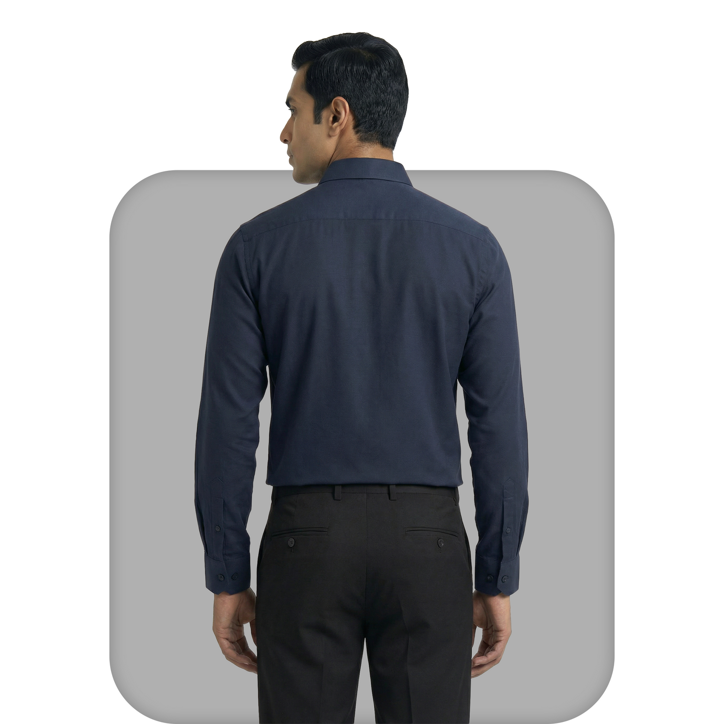 Navy Tailored Fit Formal Shirt