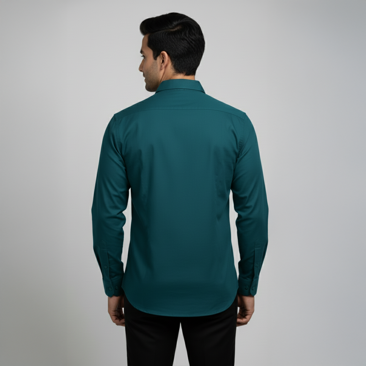 Teal Blue Tailored Fit Formal Shirt