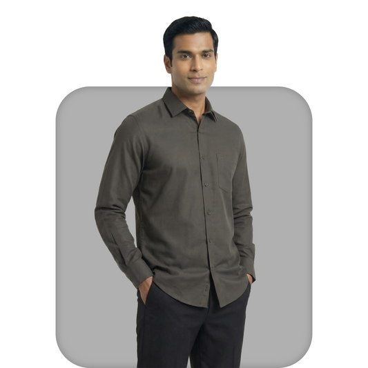 Charcoal Grey Tailored Fit Formal Shirt