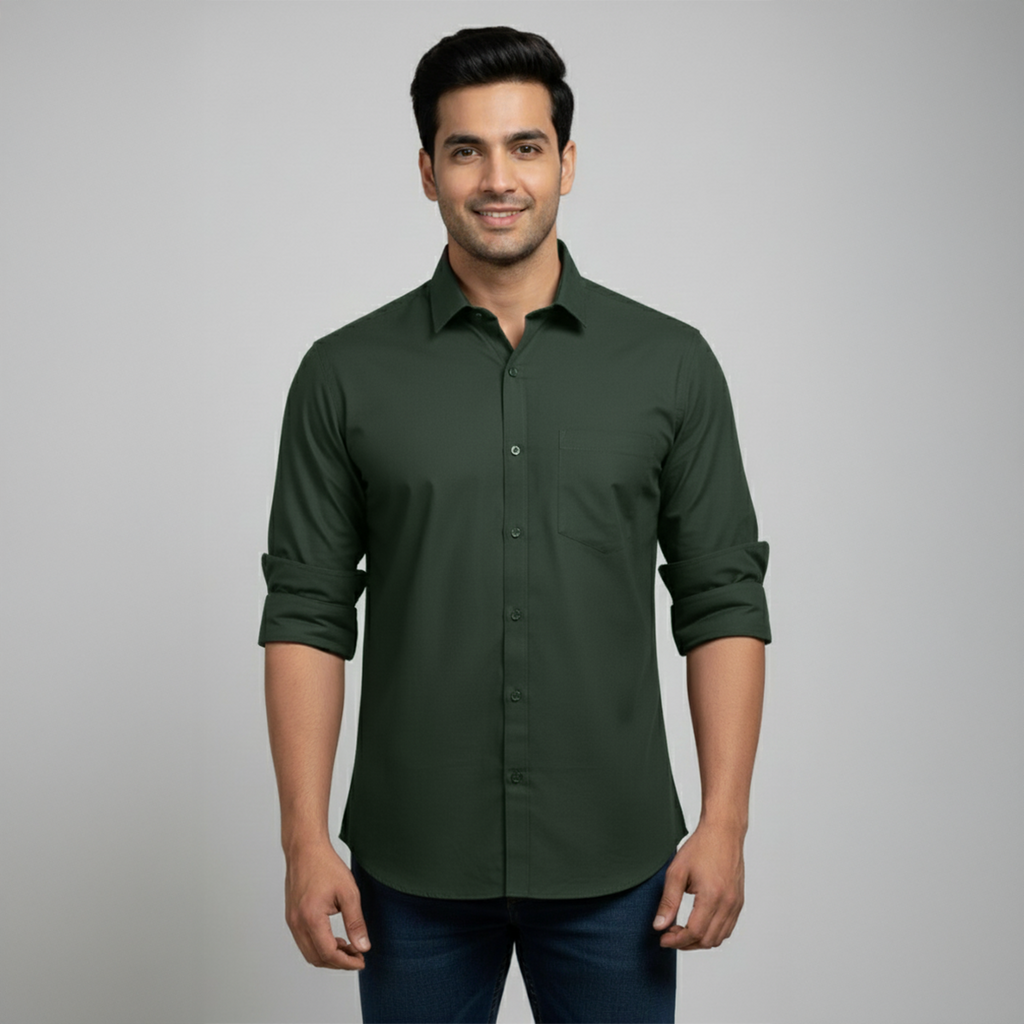 Forest Green Tailored Fit Formal Shirt