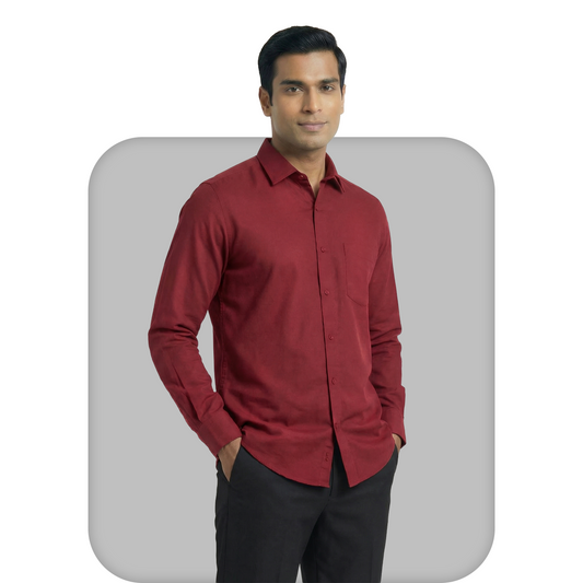 Crimson Red Tailored Fit Formal Shirt