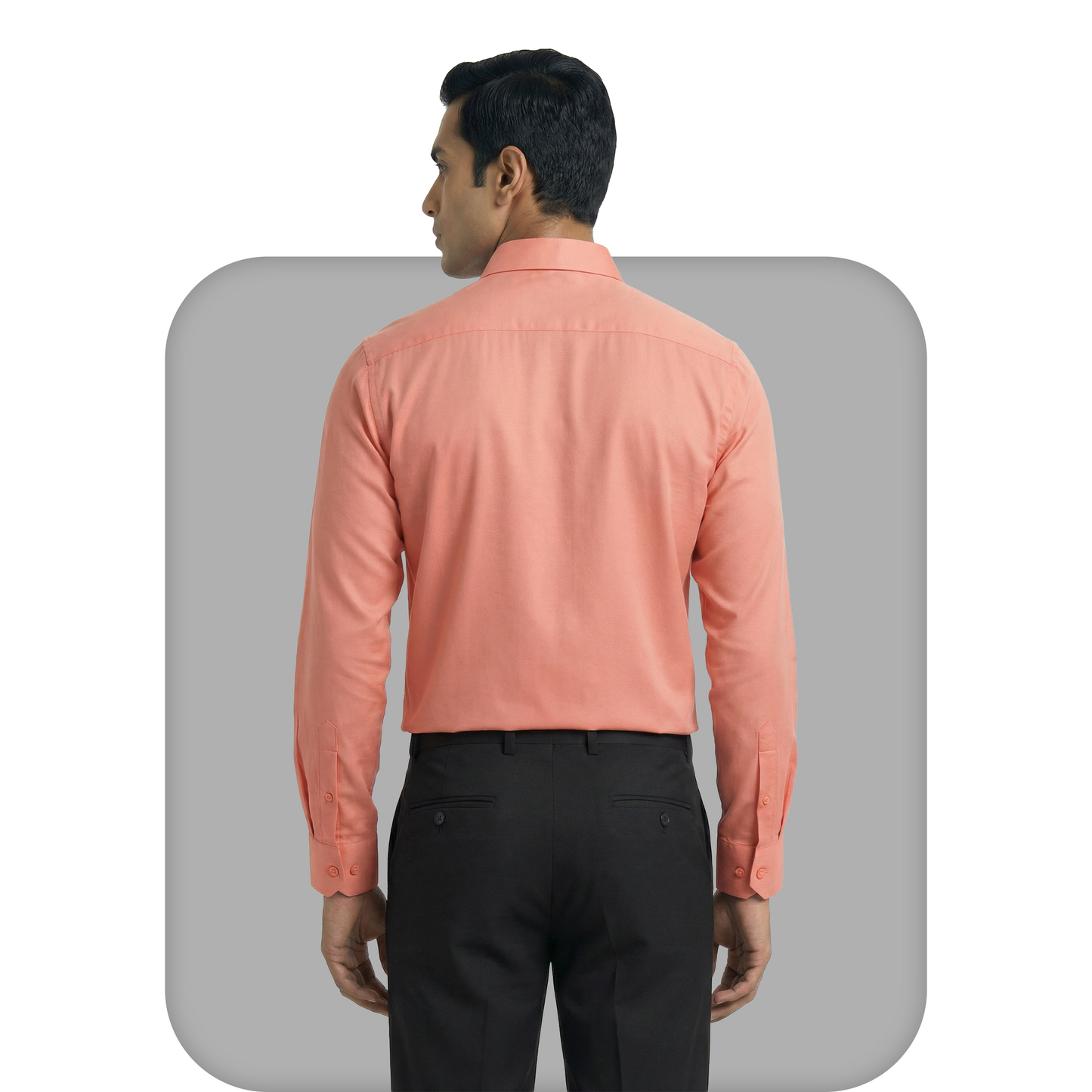 Salmon Pink Tailored Fit Formal Shirt