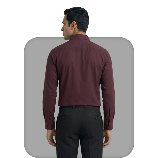 Maroon Tailored Fit Formal Shirt
