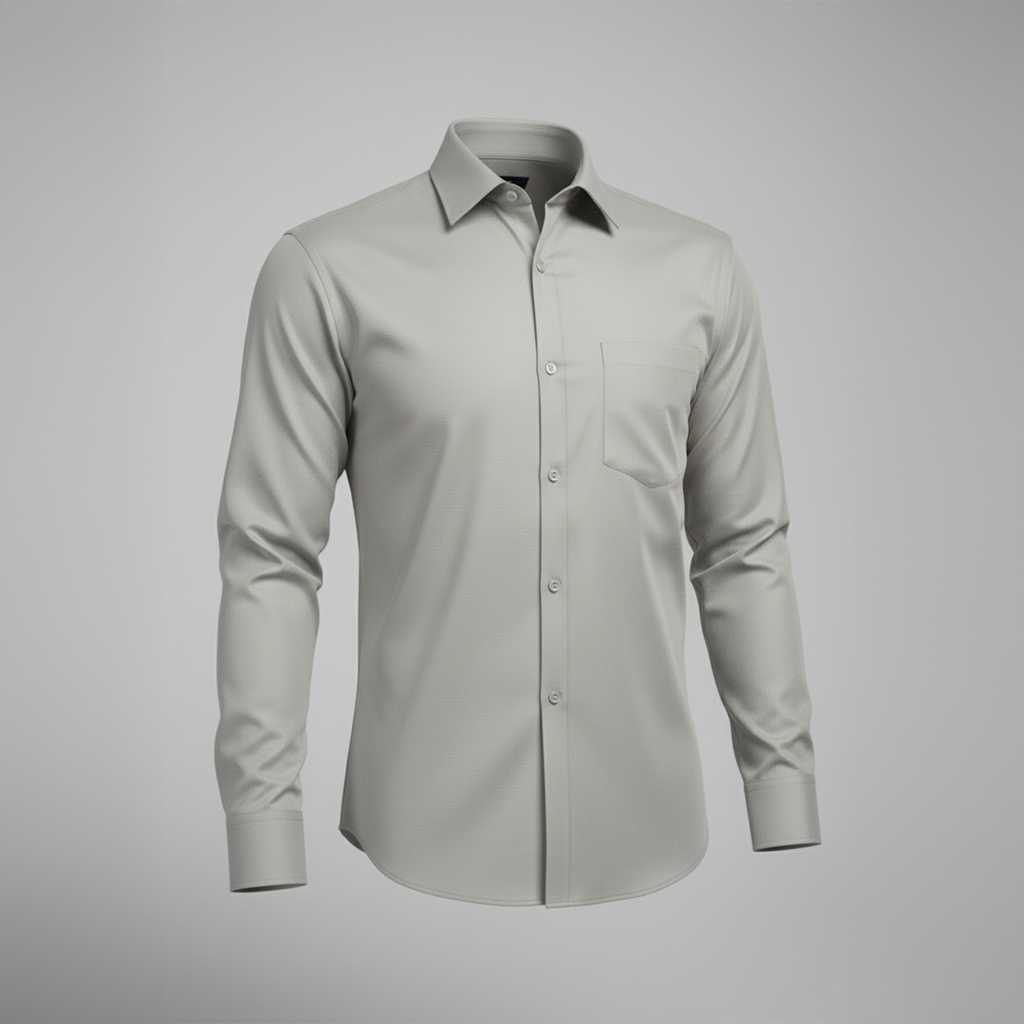 Light Grey Tailored Fit Formal Shirt