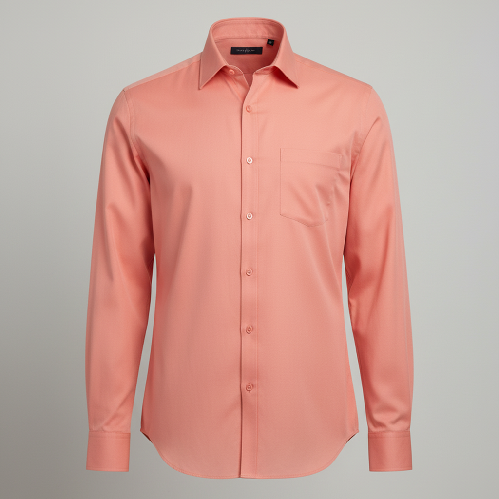 Salmon Pink Tailored Fit Formal Shirt