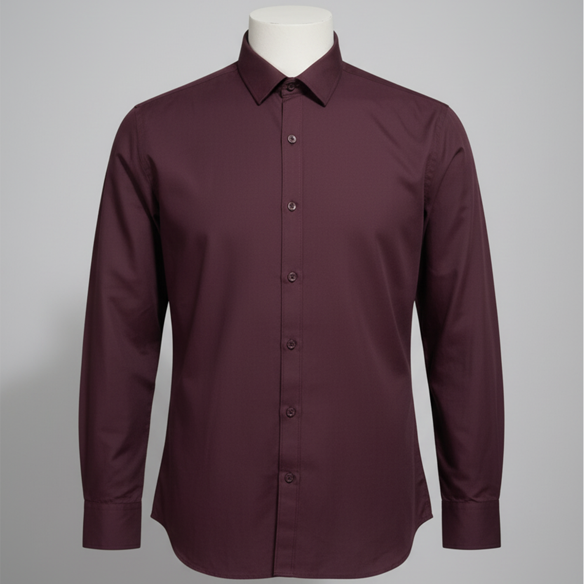 Maroon Tailored Fit Formal Shirt