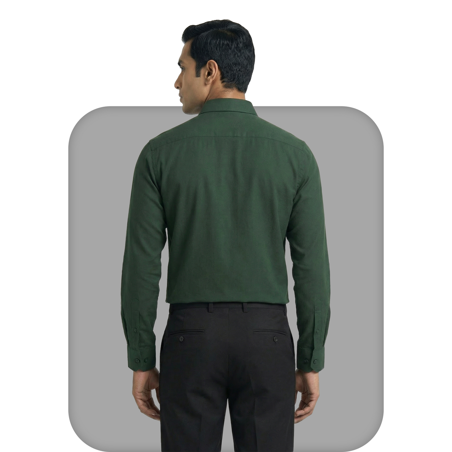 Olive Green Tailored Fit Formal Shirt